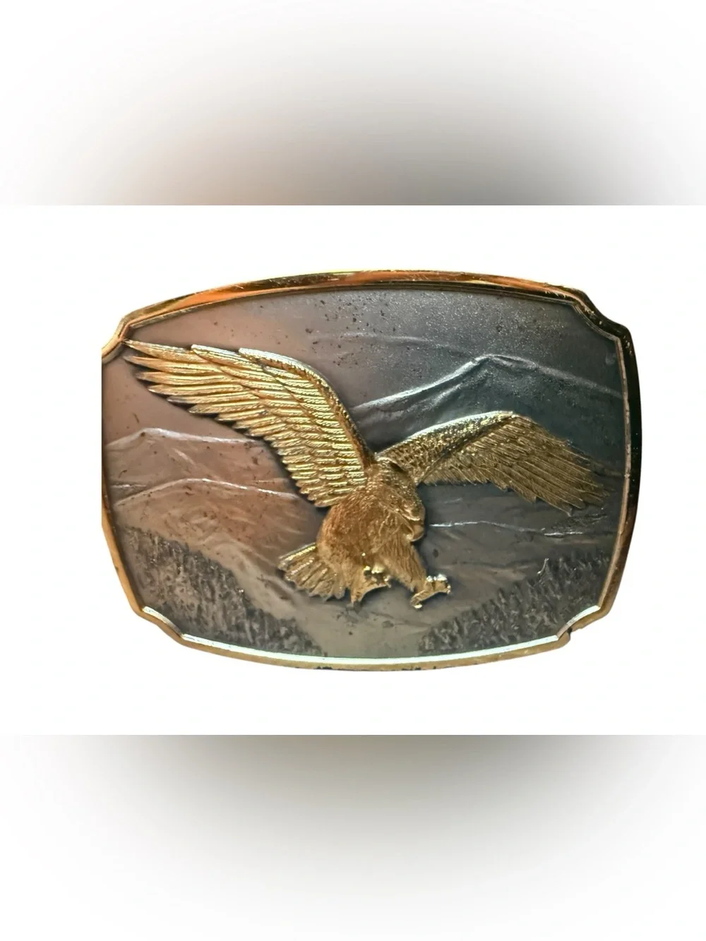 VTG 1981 The Historic Providence Mint Bald Eagle Sterling Silver Belt Buckle USA